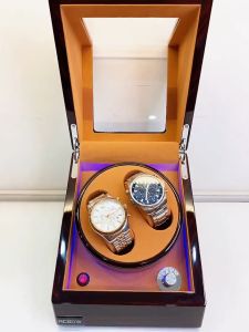 BH 02 NĂM - Hộp Đồng Hồ Cơ Tự Xoay 2 Ngăn ACBOW Lót Nỉ Nhung - Màu Vàng Nâu