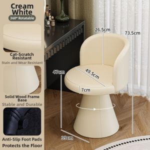 MU FENG ZHI NAN | Cream Style Comfortable Swivel Chair