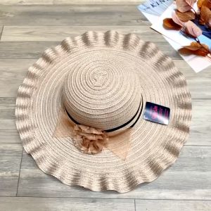 Nón cói đi biển LADISO viền bèo nhúng phối hoa lớn sang trọng nữ tính - NN22