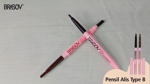 BRASOV Eyebrow Pencil 3 in 1 Pensil Alis + Sharperner + Brush | 2 in 1 +Rautan saja BPOM