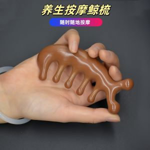 Natural Meridian Massage Comb for Health Care Five-Tooth Scalp Exfoliation Wide-Tooth Home Use Five-Finger Comb