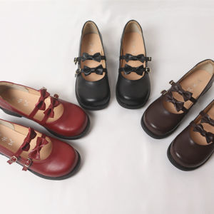Aiyunsen In Stock Spring New Arrival Mary Jane Shoes Flat Bowknot Soft Girl Lolita Shoes Small Leather Shoes Student Female