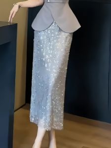 Summer 2025 New Style Thin Hanging A-Line Skirt High Waist Casual Long Half-length Straight Long Dress Womens Fashion