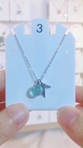Dây Chuyền Bạc Nữ S925 Đuôi Cá Dây Chuyền Bạc Đá Pha Lê Thuỷ Tinh Trẻ Trung - DB2364 - Bảo Ngọc Jewelry