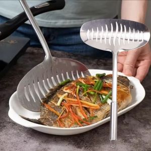 Large Stainless Steel Fish Frying Spatula Nonstick Long Handle Steak Flat Shovel Kitchen Cooking Tool