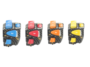 Motorcycle Handlebar Switch 5 in 1 Carbon Fiber Design Hi/Lo Beam Horn Turn Signal Hazard Light Switch