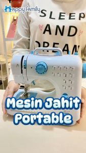 Happy Family Mesin Jahit Mini Portable 505A 12 Jenis Pola Jahitan Mesin Jahit Pakaian Listrik LED