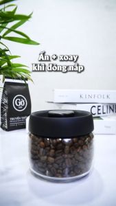 Bình thủy tinh đựng cà phê có van hút chân không bảo quản cà phê