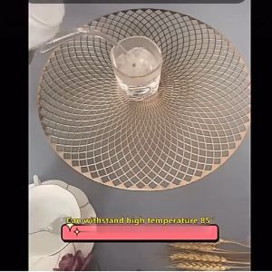 Lapik Meja Makan 8/6/4 Kerusi PVC Table Mat Coaster Style Leaves Rose Design Simple High-Quality PVC Pelapik Alas Meja Alas Cawan Makan Restaurant Hotel Dining Table Decoration Hari Raya 欧式烫金树叶长方形餐垫