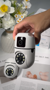 V380 Pro CCTV Dual kamera Outdoor Waterproof PTZ Panoramic 5MP Jarak Jauh Kamera Wifi Audio dua arah penuh warna penglihatan malam