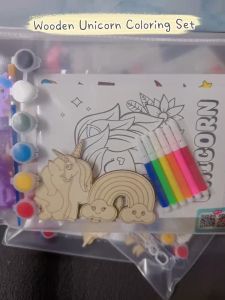 Wooden Unicorn / Mermaid Coloring Set - Birthday Party Pack / Goodies / Gift Set/ Door Gift/ 儿童伴手礼品 (Customized names labels for 5 sets and above)