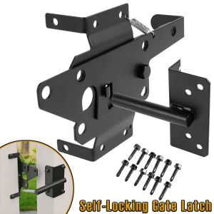 Universal Self-Locking Gate Latch Iron Rustproof Fence Gate Latch with Screws Practical Automatic Fence Latch for Yard Garden