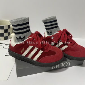 Genuine Leather Girls Sneakers Soft Bottom Casual Shoes Autumn Season Childrens Board Shoes Anti-Slip Rubber Sole Fashionable Korean Style