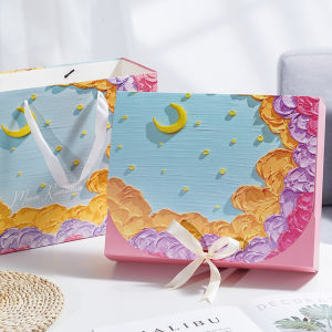 Birthday Gift Box for Men And Women Friends Girlfriend Mom Oil Painting Empty Packaging Box Large And Small Size Gift Box