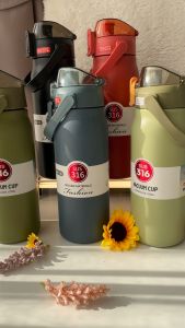 Amlovelyone ขวดน้ำเดินป่า พกพาสะดวก เก็บอุณหภูมิ ร้อนเย็น ล็อกหลายชั้น หนาแน่น น้ำไม่ซึม