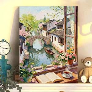  DIY Oil Painting By Number Ancient scenery Landscape Paint By Number Oil Handpainted Acrylic Unique Gift Wall Art Home Decor