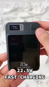 【sinarfm】100% Original 80000mAh 22.5W Super Fast Charge Ultrathin 15W Wireless Powerbank LED Display Small Powerbank magnetic