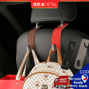 SEAMETAL Car Hook Suede Leather Back Hooks Organizer Universal Headrest Mount Storage Holder Interior Accessories