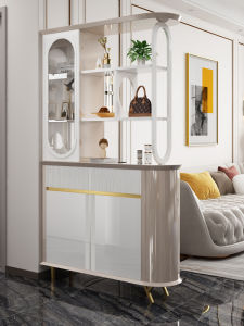 Luxurious Living Room Entrance Cabinet Integrated Double-Sided Screen Windscreen Wall-Mounted Shoe Cabinet Modern Minimalist Style