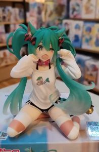 Bandai | Anime Kasane Teto Action Figure Pink Hair Virtual Idol Sitting Pose Statue Kawaii Character Collectible Ornament for Home Decor