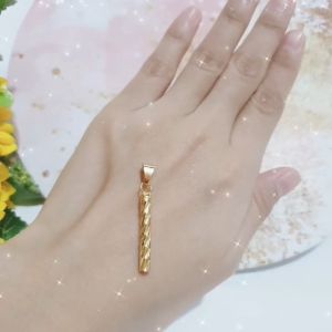 LIONTIN MOTIF BAMBU PANJANG LIONTIN TANPA RANTAI PERHIASAN FASHION/L-253