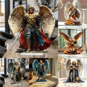 Archangel Michael 2D Flat Acrylic PlaqueHomeOfficeCaferoomStudiodisplay CaseTabletop Ornament Decor Sign Gift Kit