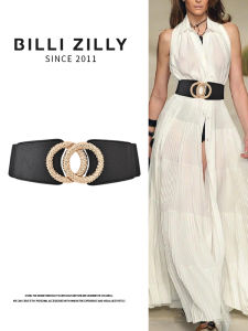 BILLI ZILLY | Decorative Fashion Black Leather Wide Belt