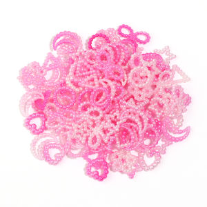 1 กระเป๋าอุปกรณ์เล็บ 3d เล็บ Charm ABS Love Bow Pentagram อุปกรณ์เล็บผสมสีชมพูสีขาวเรซิ่น Hollow Pearl สําหรับเล็บ