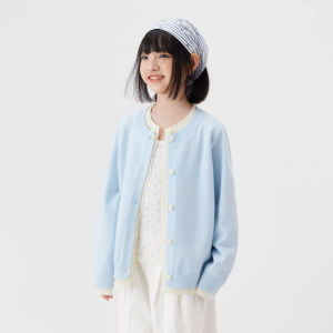 zosee | Áo Cardigan Len Thiết Kế Hai-trong-một cho Bé Gái