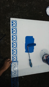 Mal cetakan atau stancil list ornamen rante tipe E