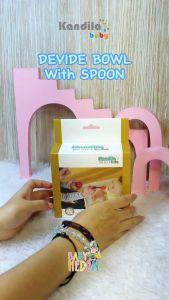 KANDILA BABY DEVIDED BOWL WITH SPOON SET / KDL 022-4 / SET KOTAK BEKAL MAKAN ANAK 2 SEKAT / MANGKUK MAKANAN ANAK / TEMPAT MAKAN ANAK SET SENDOK