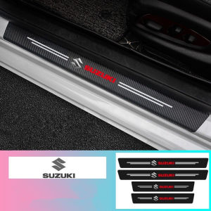 Suzuki 4pcs Carbon Fiber Car Door Sill Sticker Protector