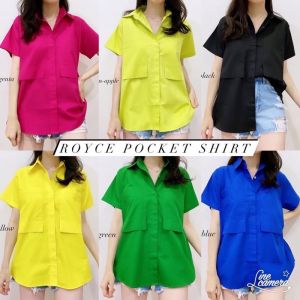 KEMEJA WANITA LENGAN PENDEK HANGING POCKET 058