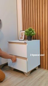 Cubic Nakas Minimalis / Bedside Meja Samping / LUNA MILANO NK 45 - Putih