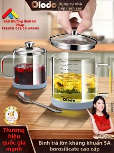 Olodo | High Borosilicate Large Capacity Thermal Cup with Cover and Dual Markings