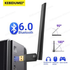 Kebidumei | USB Bluetooth 6.0 5.4 Adapter 150M USB Dongle Wireless Adapter Music Audio Receiver Transmitter Antenna for PC Mouse Keyboard