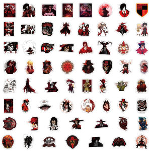 60-Piece Set Waterproof Hellsing Anime Stickers Decorative Decals for Luggage Notebooks Water Bottles Cartoon Illustrations