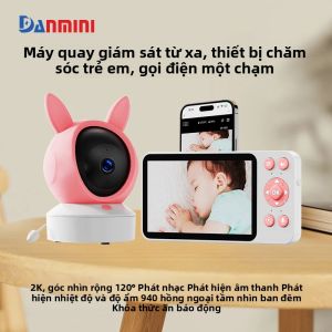 Máy Theo Dõi Trẻ Em Danmini 1080P HD Với Ứng Dụng Tuya Điều Khiển Từ Xa Màn Hình IPS 5 Inch Liên Lạc Hai Chiều Phát Hiện Nhiệt Độ Máy Nghe Trẻ Em Di Động