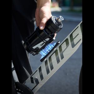 Bike Water Bottle Holder Quick-Release Magnetic Sturdy Cup Holder Secure No-Fall Buckle with Straps & Screw Tool Black