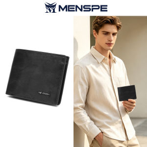 MENSPE Mens Short Wallet RFID Soft PU Short Wallet Detachable Card Holder Wallet Large Capacity Purse Multi-Card Position ID Credit Cards Holders Coin Pouch PU Leather Zippered Bag Business Wallets