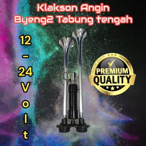 Klakson Angin Byeng byeng modifikasi tabung tengah suara menggema kereta api paket lengkap sudah termasuk switch dan dudukan bisa dipakai untuk 12-24 Volt