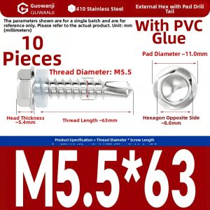 GUWANJI | Galvanized Hex Drive Self-Drilling Screws Standard