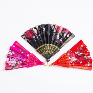 Serenity พัดจีน รำพัด พัดเต้นรำ พัดสไตล์วินเทจ ด้ามพลาสติกแต่งสีทอง Hand fan