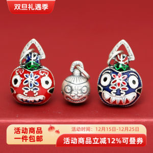 ครอบครัวสามมังกรทองจี้เสน่ห์เงินสร้อยข้อมือแก้วไม่มีการซีดจางเงิน 999 เรโทรคอร์ทสไตล์เครื่องประดับ