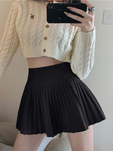 Váy Ngắn Xếp Ly Màu Trắng Cho Nữ Mùa Xuân Hè Váy Chữ a Cạp Cao Chống Ánh Sáng Váy Ngắn Xếp Ly Phong Cách Hàn Quốc Váy Ngắn