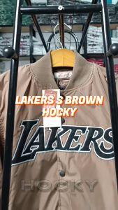 HOCKY Jaket Varsity Baseball Pria Wanita Casual Vintage Brown Taslan Full Bordir Terbaru Premium