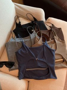 Beauty Back Pure Desire Style Open Back Camisole Womens Summer Outer Wear with Chest Pad Bra Integrated Unique Exquisite Short Tops