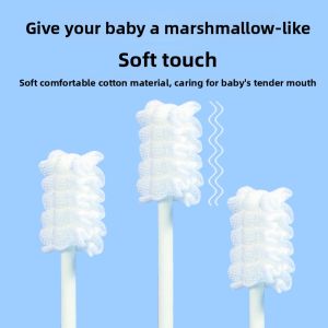 IMLUCKY | Disposable Oral Cleaner Cotton Swabs For Babies Newborn Infant Baby Teeth Brush Tongue Cleaning Care Tool Baby Oral Care