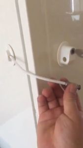 2 Pieces Refrigerator Door Lock Strong Adhesive Freezer Door Lock File Drawer Lock Child Safety Cupboard Lock with Key