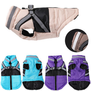 Dog Coat With Harness Winter Warm Dog Clothes For Small Medium Dogs Cats Windproof Cat Clothing Chihuahua Yorkshire Pet Jacket